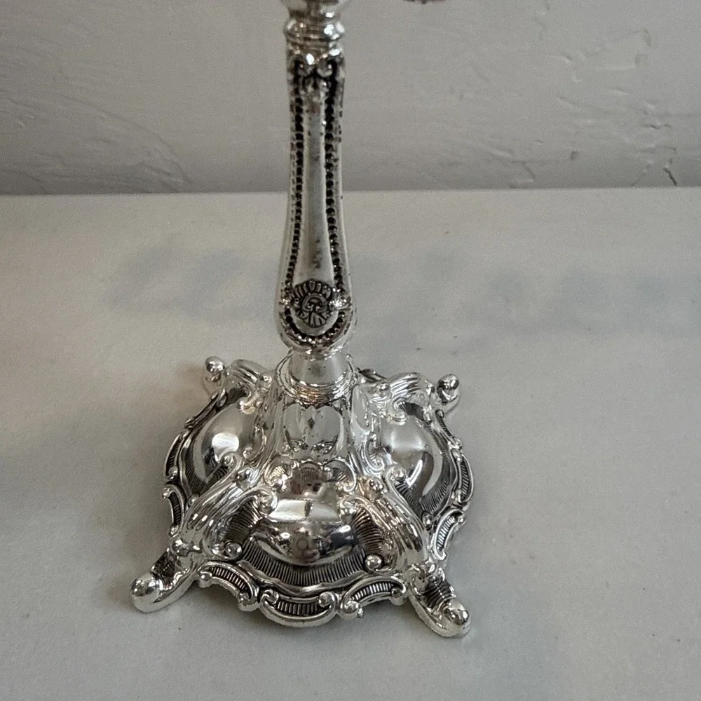 Silver-plated Hanukkah menorah, Legacy Judaica 9-branch shamash candle holder